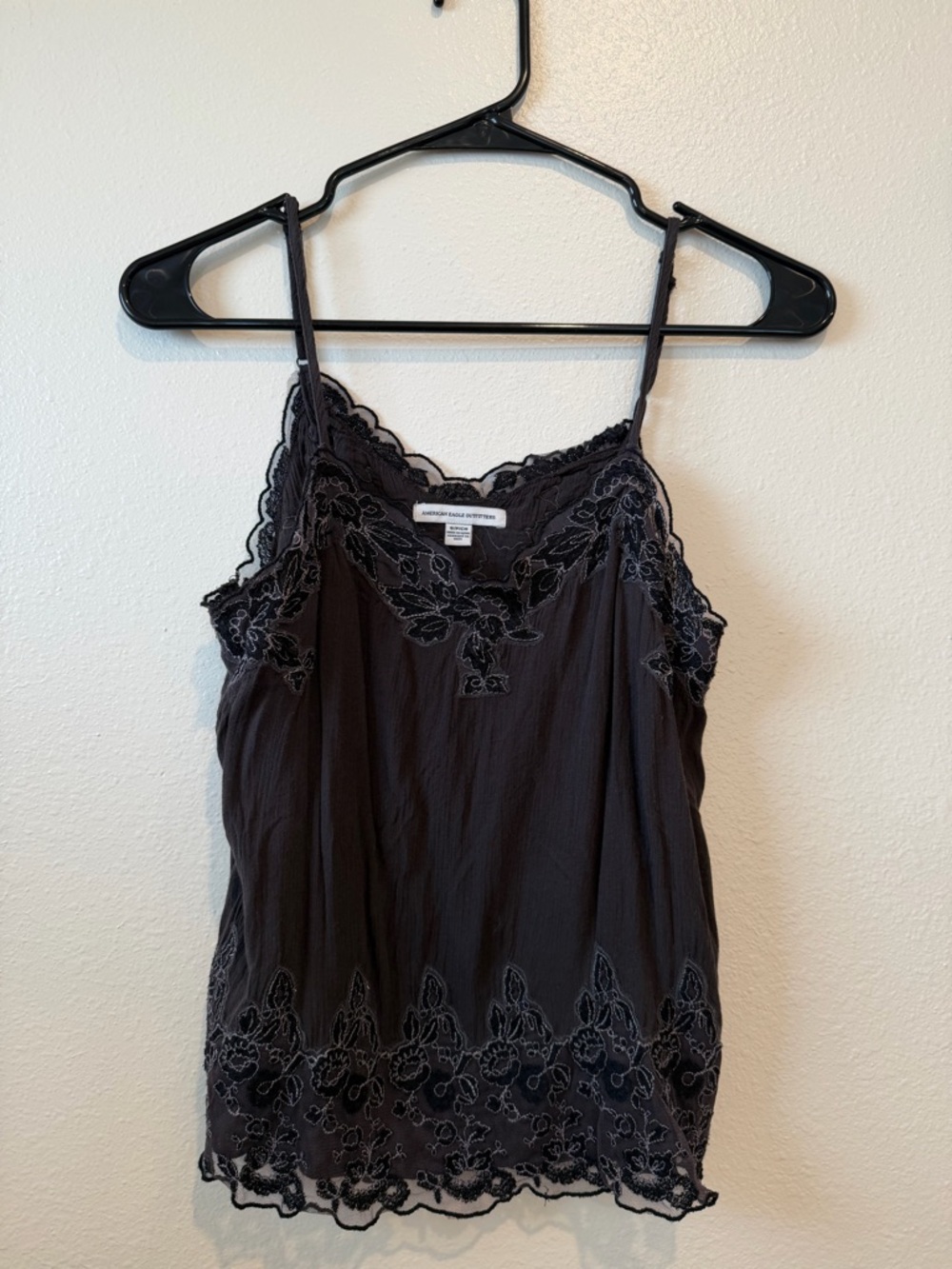 American Eagle Outfitters Black Lace-Trim Camisole